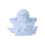 Anjo Busto com Flores Aplique em Resina