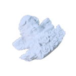 Anjo Busto com Flores Aplique em Resina