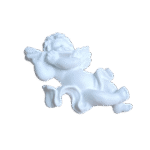 Anjo Flauta Aplique em Resina