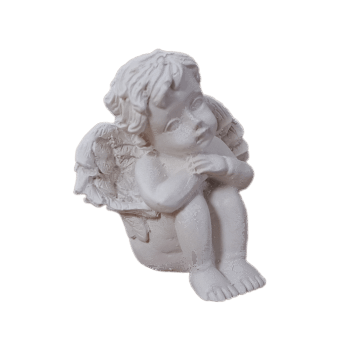 Anjo Sentado Fabricado em Resina