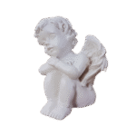 Anjo Sentado Fabricado em Resina