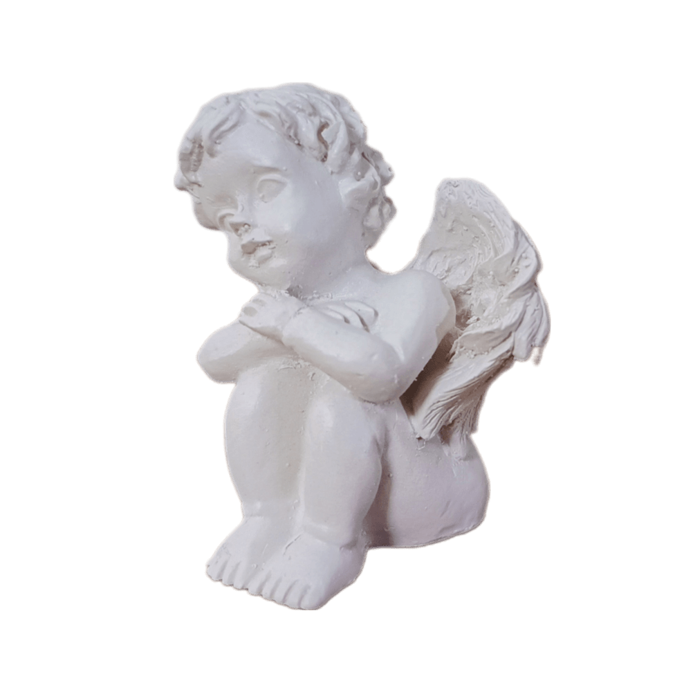 Anjo Sentado Fabricado em Resina 6cm Lado Anjo Sentado Fabricado em Resina