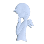 Anjo Silêncio Aplique em Resina