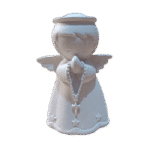 Anjo da Guarda Orando em Resina