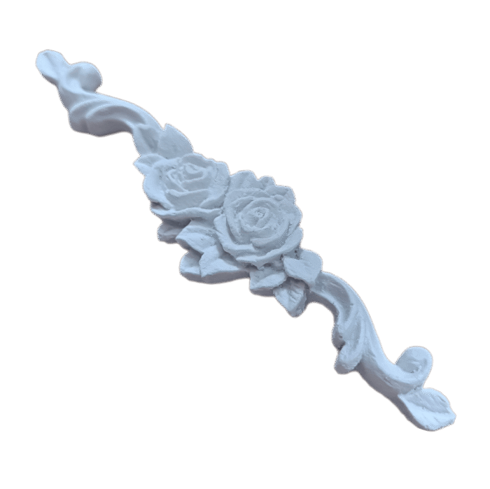 Arabesco Aplique Central Rosa em Resina