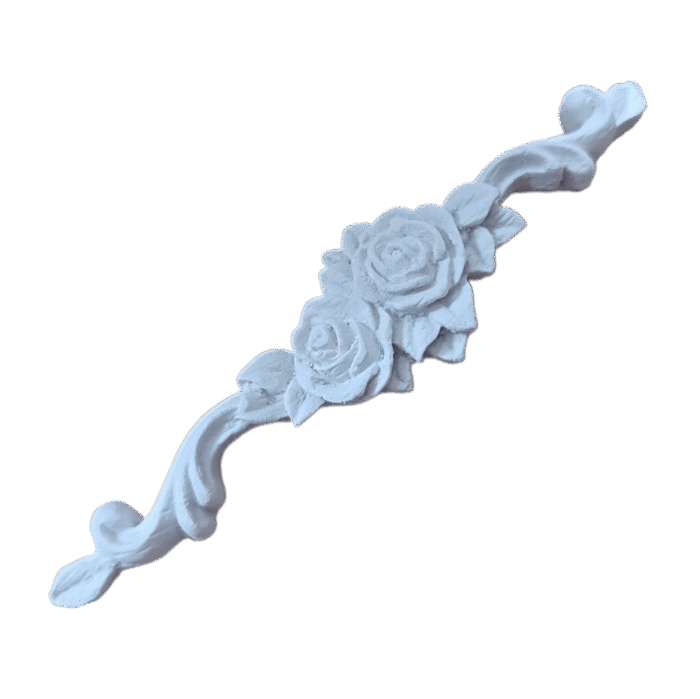 Arabesco Aplique Central Rosa em Resina