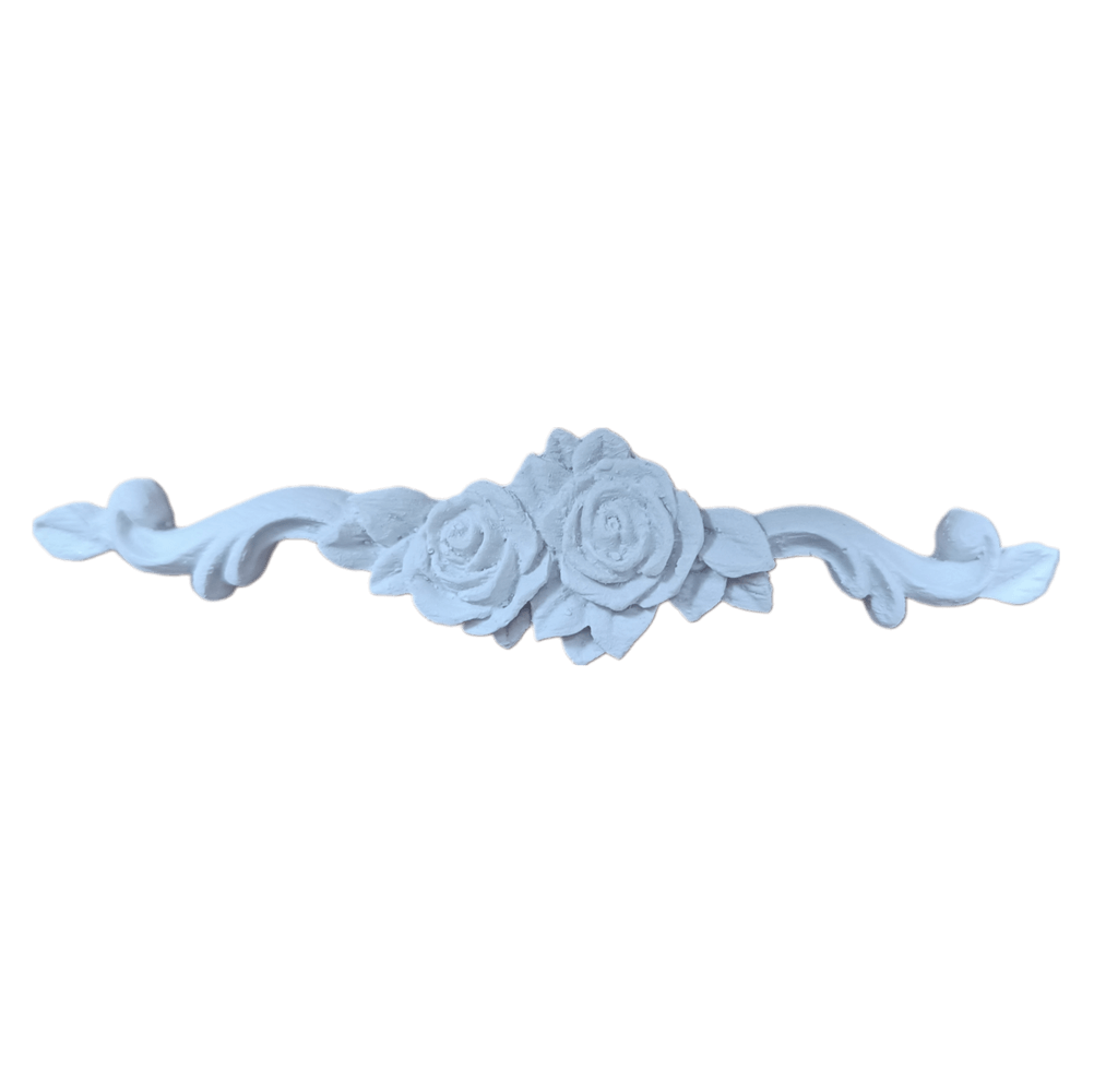 Arabesco Aplique Central Rosa em Resina 14cm Arabesco Aplique Central Rosa em Resina