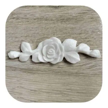 Arabesco Aplique Central Rosa em Resina
