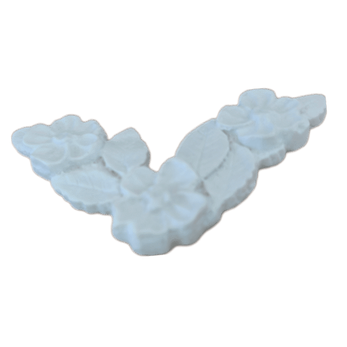 Arabesco de Canto Aplique Flores em Resina 8cm