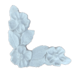 Arabesco de Canto Aplique Flores em Resina 8cm