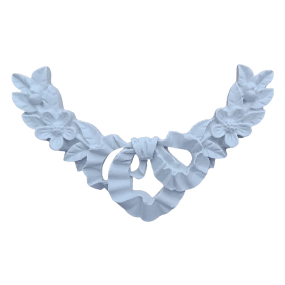 Arabesco de Canto Aplique Laço em Resina 9cm Arabesco de Canto Aplique Laço em Resina