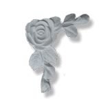 Arabesco de Canto Aplique Rosa em Resina