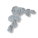 Arabesco de Canto Aplique Rosa em Resina