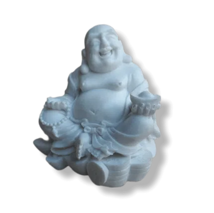Buda da Fortuna e Sorte Flor de Lotus em Resina 7cm