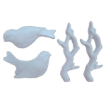 Casal Passarinhos e Galhos Aplique em Resina