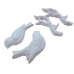 Casal Passarinhos e Galhos Aplique em Resina