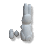 Coelho da Páscoa com Ovos em Resina