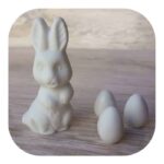 Coelho da Páscoa com Ovos em Resina