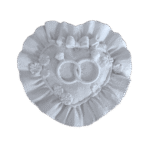 Coração Almofada Alianças em Resina