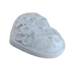 Coração Flores Crochê em Resina