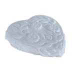 Coração Flores Grande em Resina