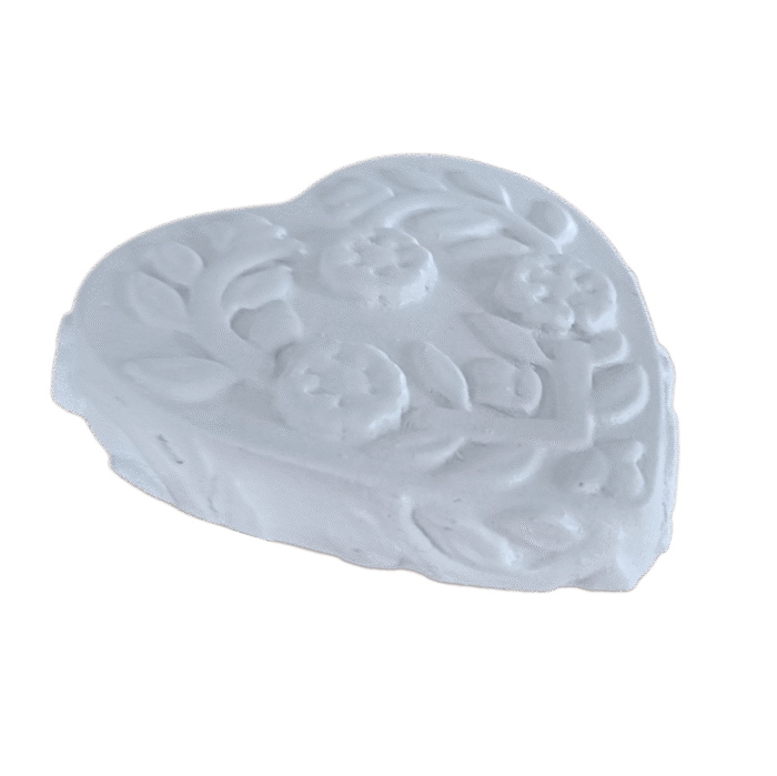 Coração Flores Grande em Resina