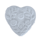 Coração Flores Grande em Resina