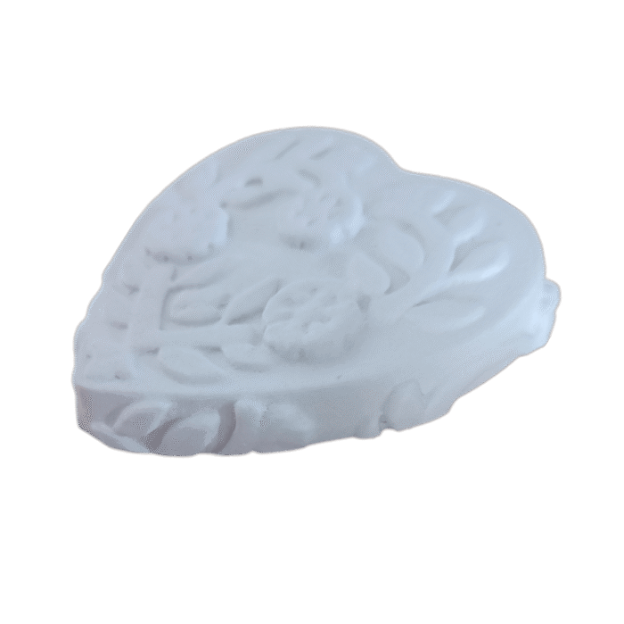 Coração Flores Grande em Resina