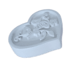 Coração Flores Passarinhos em Resina