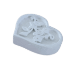 Coração Flores Passarinhos em Resina