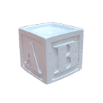 Cubo Dado Com Letras Abcd Confeccionado Resina