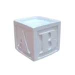 Cubo Dado Com Letras Abcd Confeccionado Resina