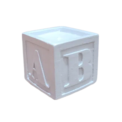 Cubo Dado Com Letras Abcd Confeccionado Resina