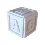 Cubo Dado com Letras ABCD Confeccionado em Resina