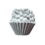 Cupcake Flores Aplique Confeccionado em Resina