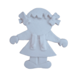 Menina Aplique Confeccionada em Resina