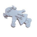 Menina Aplique Confeccionada em Resina