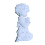 Menino Orando Aplique em Resina