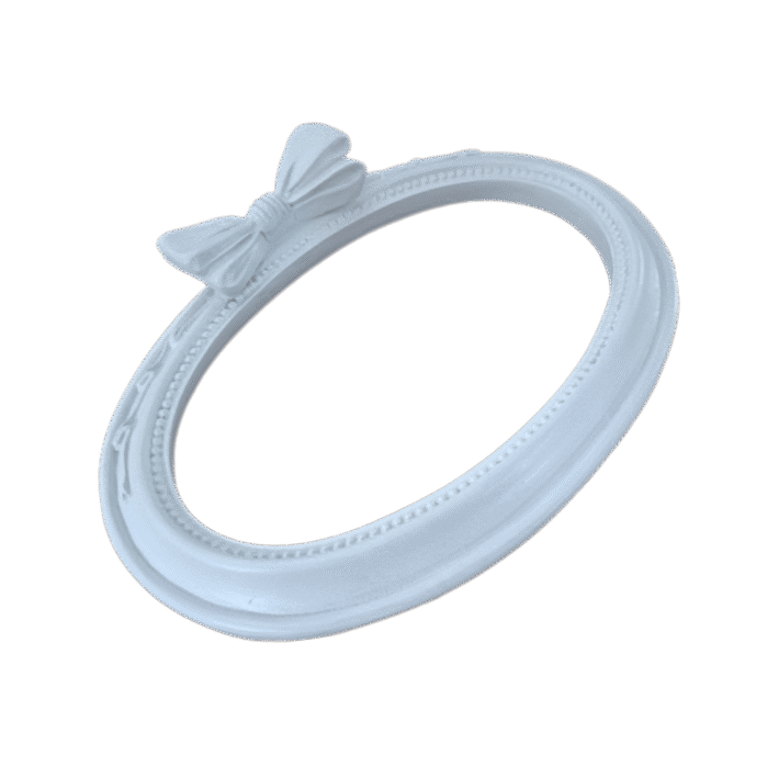 Moldura Oval Laço Em Resina