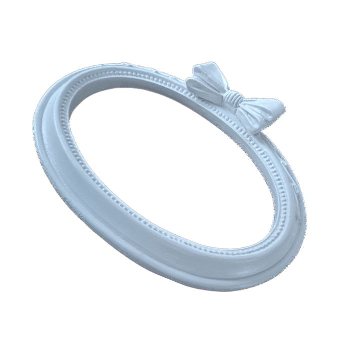 Moldura Oval Laço Em Resina