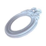 Moldura Oval Laço Em Resina