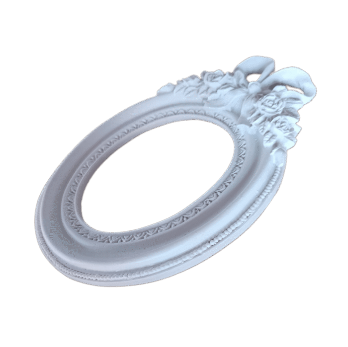 Moldura Oval Laço Em Resina