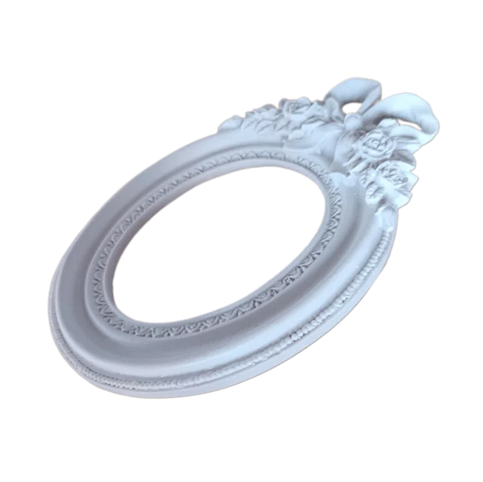 Moldura Oval Laço Em Resina