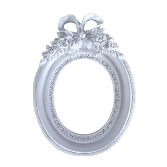 Moldura Oval Laço Em Resina