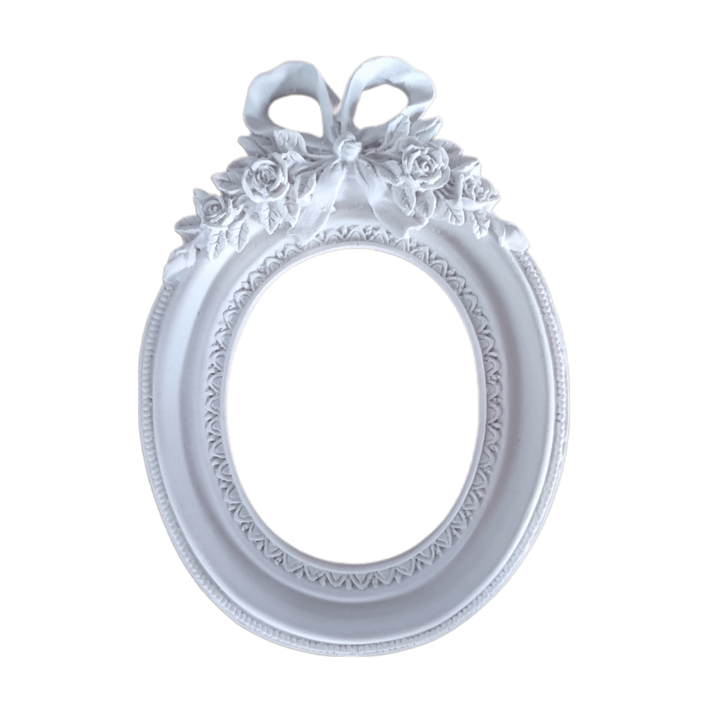 Moldura Oval Laço Em Resina 20cm Moldura Oval Laço Em Resina