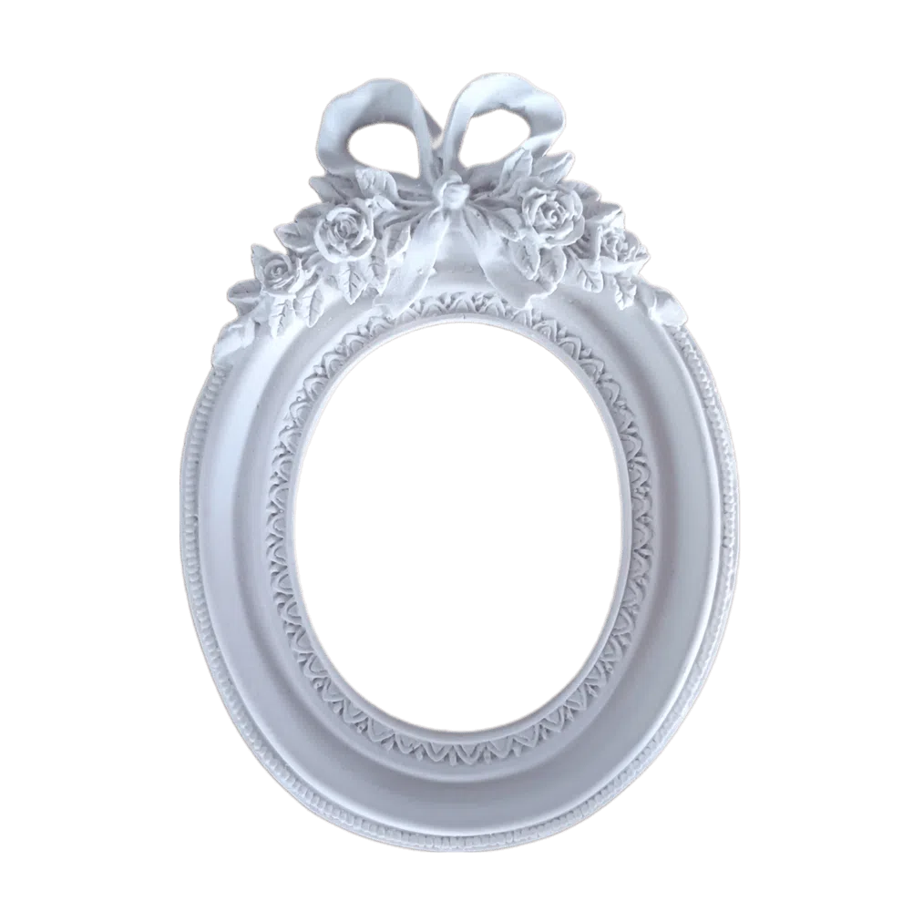 Moldura Oval Laço Em Resina 20cm Moldura Oval Laço Em Resina