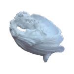 Pia Porta Água Benta Anjo em Resina