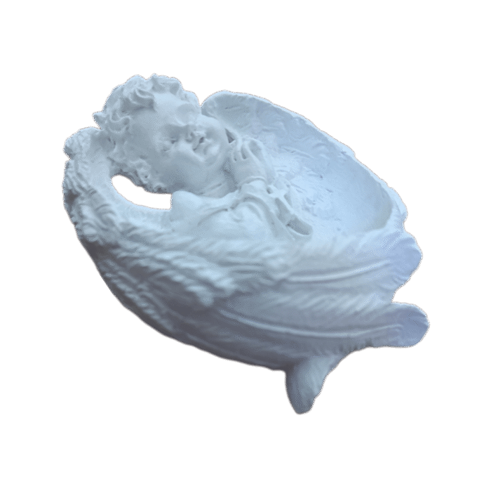 Pia Porta Água Benta Anjo em Resina