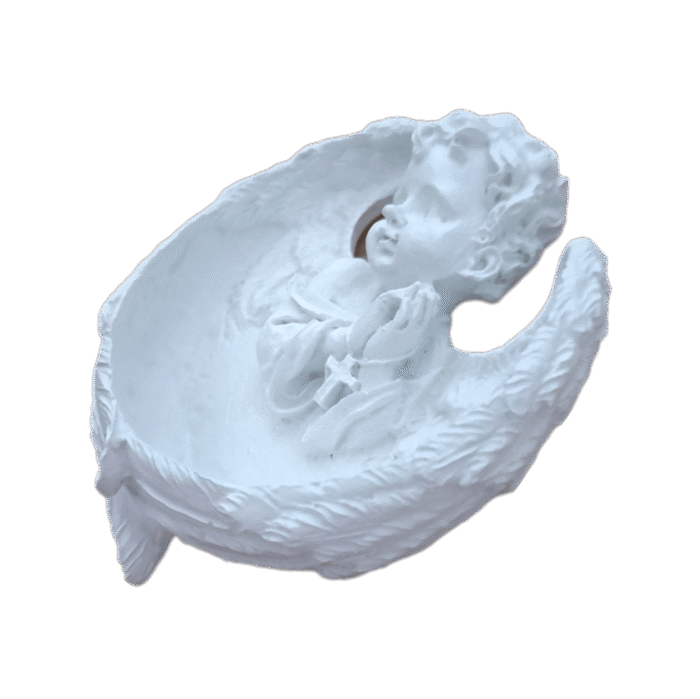Pia Porta Água Benta Anjo em Resina