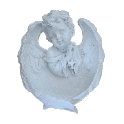 Pia Porta Água Benta Anjo em Resina